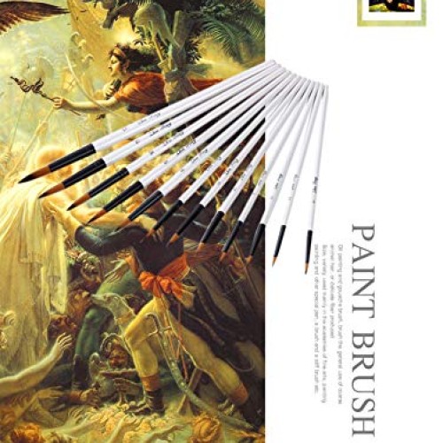 TENSKY Round Watercolor Detail Paint Brushes Nylon Hair 12pcs for ...