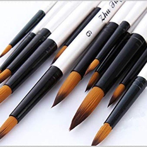 TENSKY Round Watercolor Detail Paint Brushes Nylon Hair 12pcs for ...