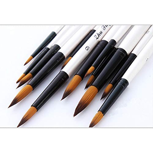 TENSKY Round Watercolor Detail Paint Brushes Nylon Hair 12pcs for ...