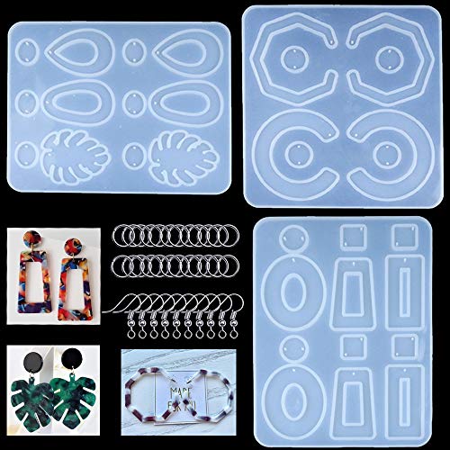 Earring Resin Molds, 3Pcs Silicone Earring Molds Bohemian Drop Dan...