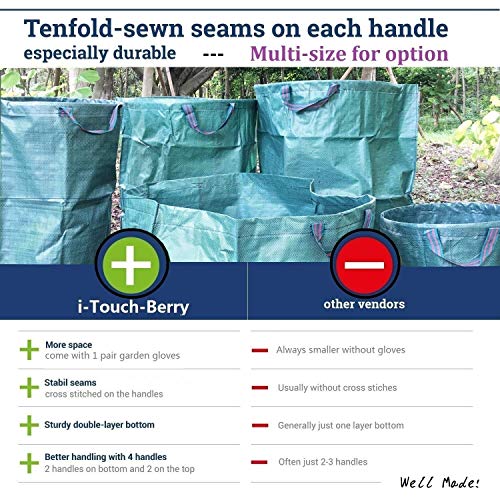 Professional 3-Pack 106 Gallons Lawn Garden Bags D31, H31 inches...