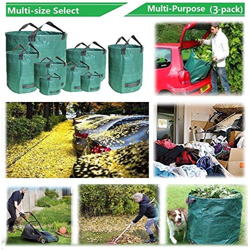 Professional 3-Pack 106 Gallons Lawn Garden Bags D31, H31 inches...