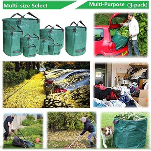 Professional 3-Pack 106 Gallons Lawn Garden Bags D31, H31 inches...