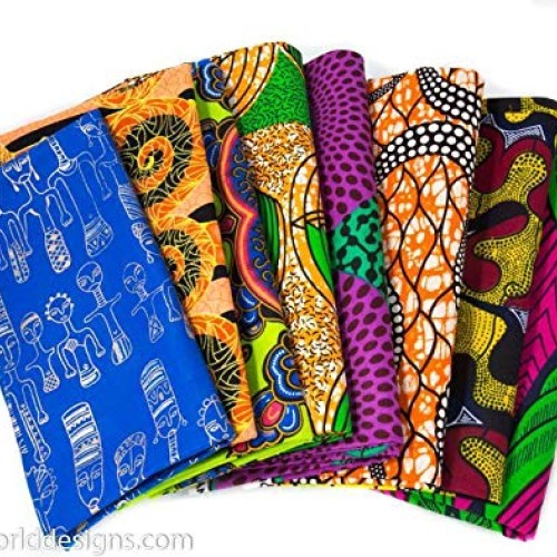6 Random Fat Quarter Bundle/African Fabric/ 6 Quarter Pieces WB240