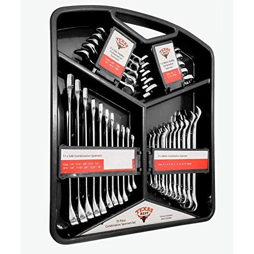 Texas Best Chrome Vanadium Steel Wrench Set | SAE & MM Sizes | Han...