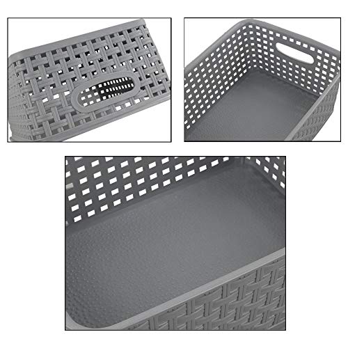 Teyyvn Plastic Storage Basket, 10.03 x 7.59 x 4.09, Pack of 6, ...
