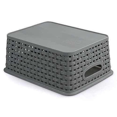 Teyyvn Plastic Storage Basket, 10.03 x 7.59 x 4.09, Pack of 6, ...