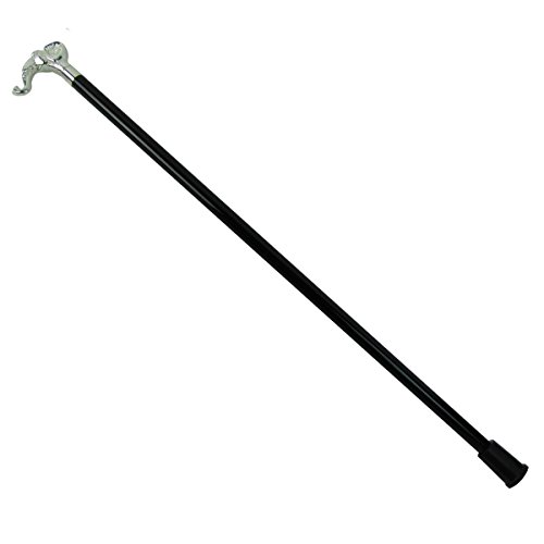 36 Silver Elephant Head Handle Wood Shaft Walking Cane