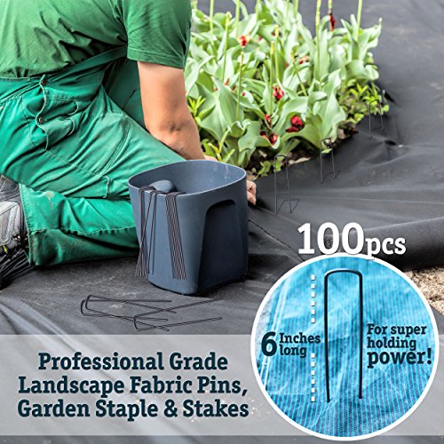 50 6-Inch Garden Landscape Staples Stakes Pins - USA Strong Pro Qu...
