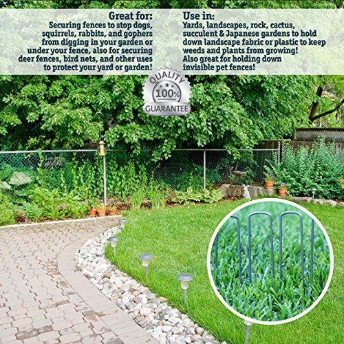 50 6-Inch Garden Landscape Staples Stakes Pins - USA Strong Pro Qu...