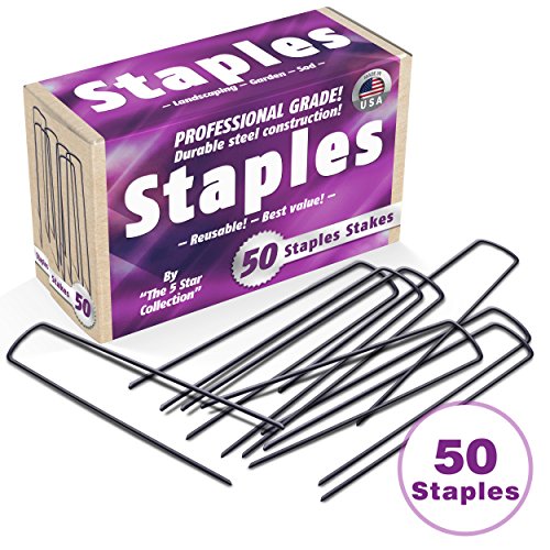 50 6-Inch Garden Landscape Staples Stakes Pins - USA Strong Pro Qu...