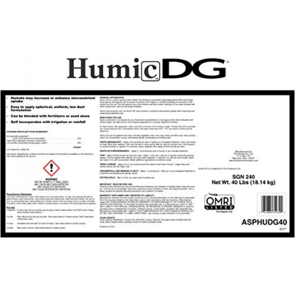 The Andersons Humic DG Organic Soil Amendment - Covers up to 20,00...