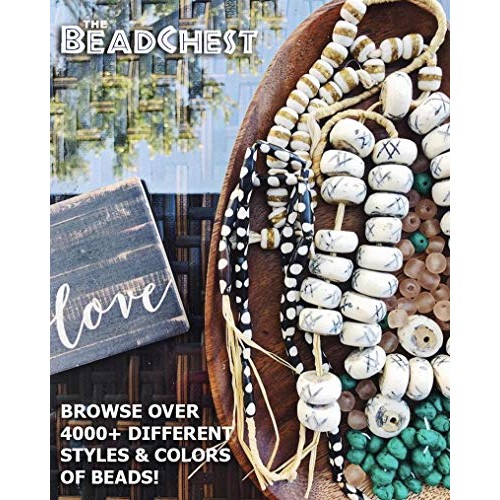 TheBeadChest Painted African Krobo Beads - Full Strand of Ghanaian...