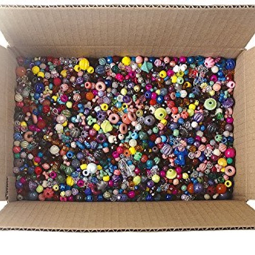 The Beadery Bonanza 5LB of Mixed Craft Beads, Sizes, Multicolor