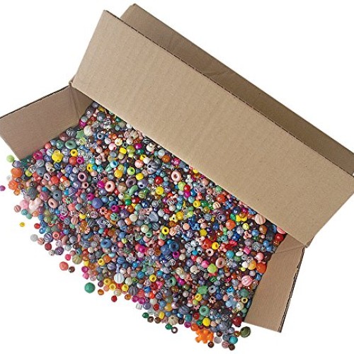 The Beadery Bonanza 5LB of Mixed Craft Beads, Sizes, Multicolor