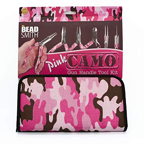 Pink Camouflage 6-Piece Handle Tool Kit, Jewelry Making and Re...