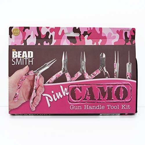 Pink Camouflage 6-Piece Handle Tool Kit, Jewelry Making and Re...