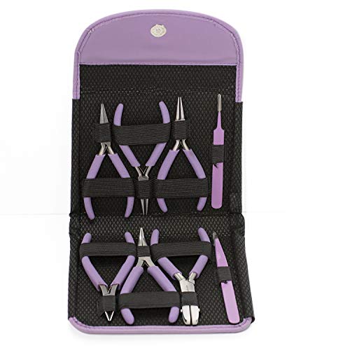 The Beadsmith Fashion Color Plier Set and Clutch, 8-Piece Beaders...