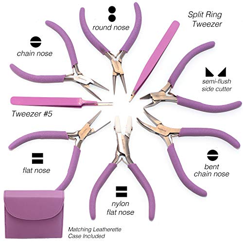 The Beadsmith Fashion Color Plier Set and Clutch, 8-Piece Beaders...