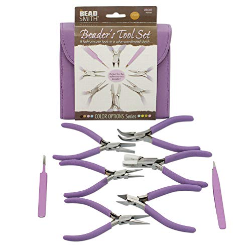 The Beadsmith Fashion Color Plier Set and Clutch, 8-Piece Beaders...