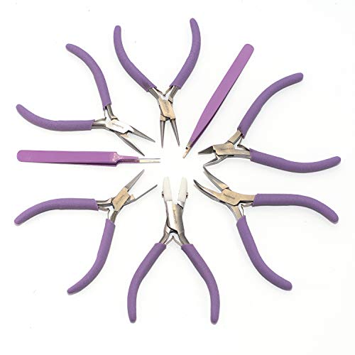 The Beadsmith Fashion Color Plier Set and Clutch, 8-Piece Beaders...
