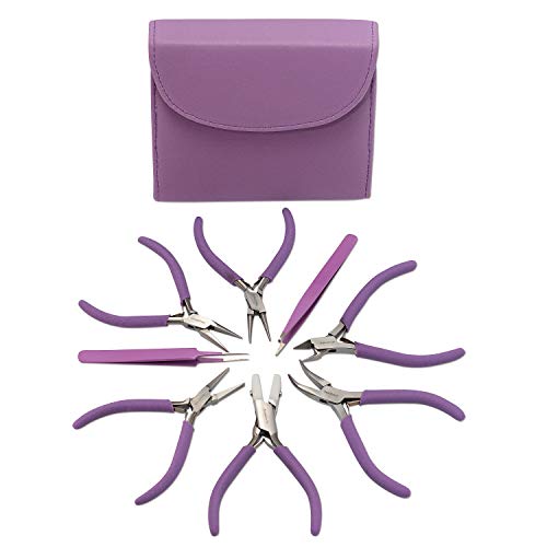 The Beadsmith Fashion Color Plier Set and Clutch, 8-Piece Beaders...
