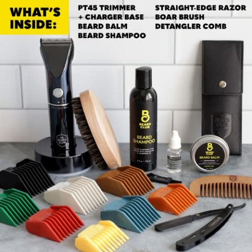 Beard Club Mens Grooming Kit & PT45 Beard Trimmer for Men - Profes...