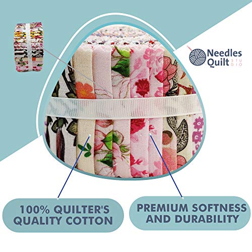 Needles Quilt Studio - 2.5 Precut Fabric Strip Bundle Fall Flowe...