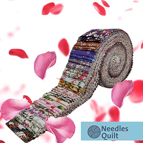 Needles Quilt Studio - 2.5 Precut Fabric Strip Bundle Fall Flowe...