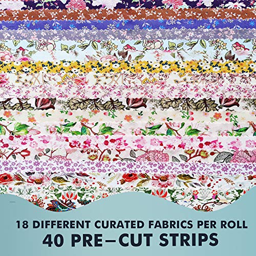 Needles Quilt Studio - 2.5 Precut Fabric Strip Bundle Fall Flowe...