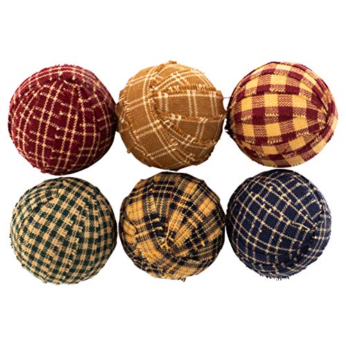 The Country House Small Rag Ball Multicolored Plaid and Check 2 x ...
