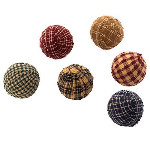 The Country House Small Rag Ball Multicolored Plaid and Check 2 x ...
