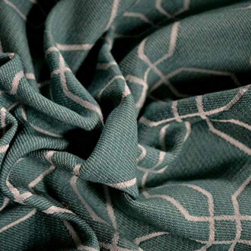 Shapes Aqua Blue White Contemporary Geometric Upholstery Fabric