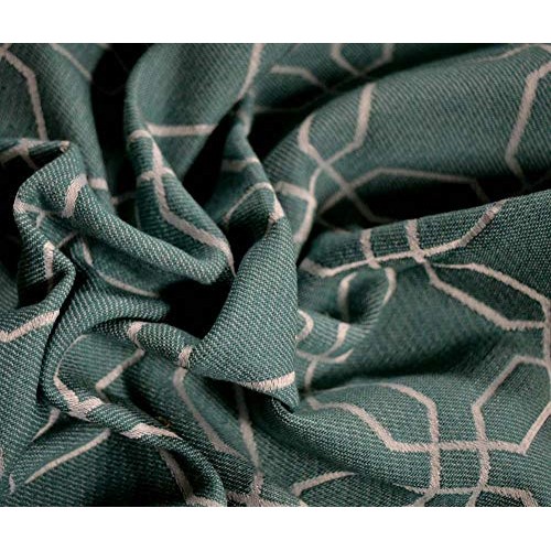 Shapes Aqua Blue White Contemporary Geometric Upholstery Fabric