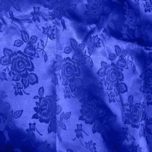 1 X Brocade Jacquard Satin Royal Blue 60 Inches Wide Fabric By the...