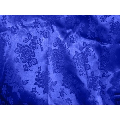 1 X Brocade Jacquard Satin Royal Blue 60 Inches Wide Fabric By the...
