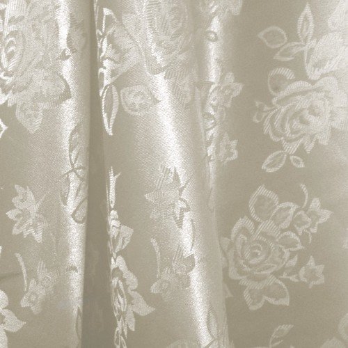 1 X Ivory Floral Satin Jacquard Brocade Fabric 60 Wide Per Yard