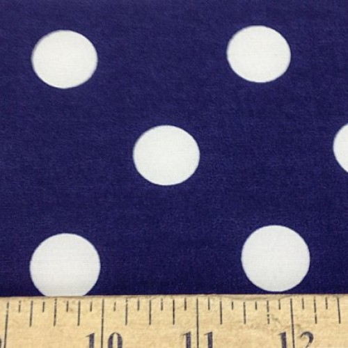 3/4th Inch Polka Dot Poly Cotton White Dot on Navy 60 Inch Fabric ...