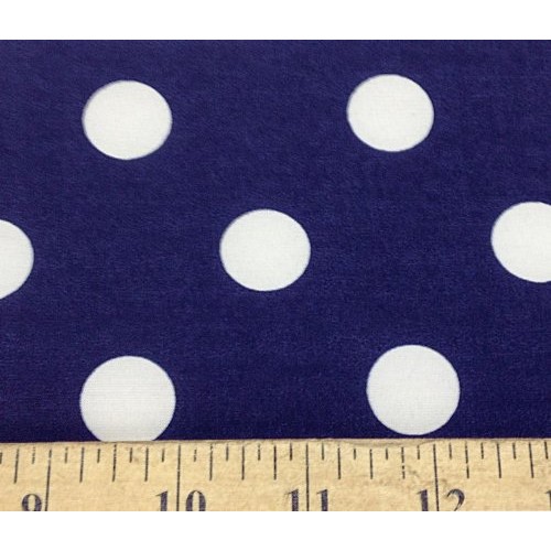3/4th Inch Polka Dot Poly Cotton White Dot on Navy 60 Inch Fabric ...