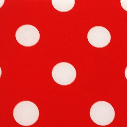 3/4th Inch Polka Dot Poly Cotton White Dot on Red 60 Inch Fabric b...