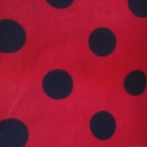 Big Polka Dot Poly Cotton Black Dots on Red 58 Inch Fabric By the ...