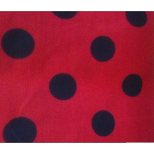 Big Polka Dot Poly Cotton Black Dots on Red 58 Inch Fabric By the ...