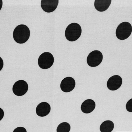 Big Polka Dot Poly Cotton Black Dots on White 58 Inch Fabric By th...