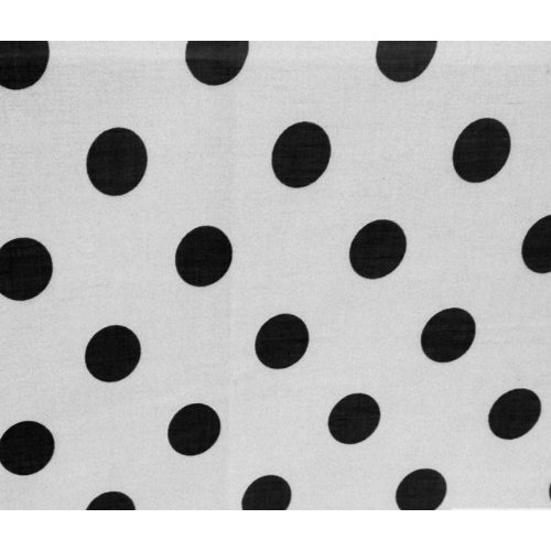 Big Polka Dot Poly Cotton Black Dots on White 58 Inch Fabric By th...