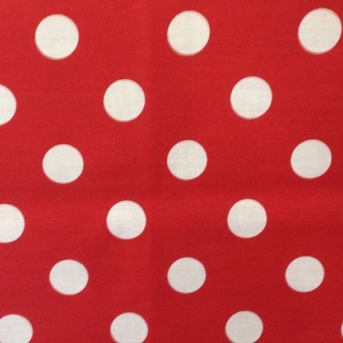 Big Polka Dot Poly Cotton White Dots on Red 58 Inch Fabric by The ...