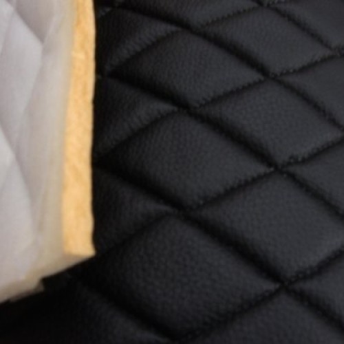 Black Quilted Vinyl Fabric with 3/8 Foam Backing Upholstery By th...
