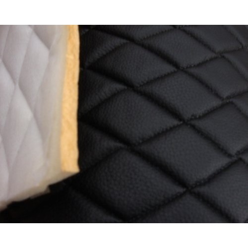 Black Quilted Vinyl Fabric with 3/8 Foam Backing Upholstery By th...