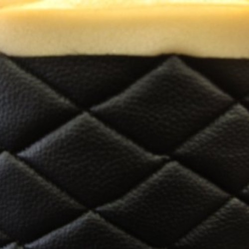 Black Quilted Vinyl Fabric with 3/8 Foam Backing Upholstery By th...