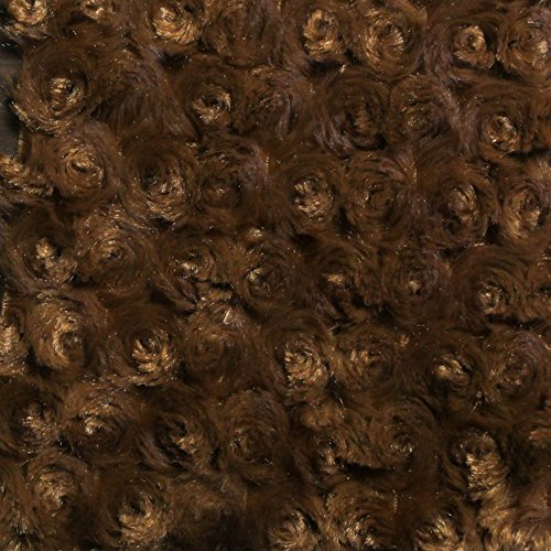 Brown Minky Rosebud Fabric, 60 Inches Wide - Sold By The Yard FB