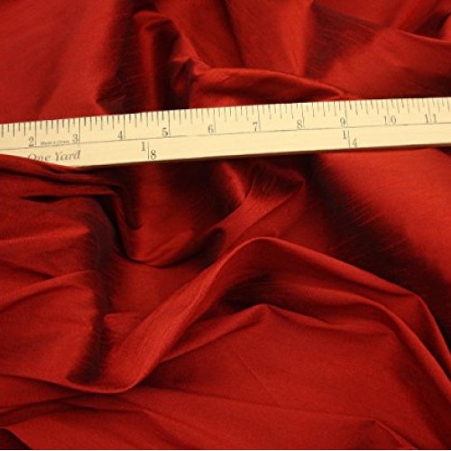 Cinnabar Shantung Dupioni Faux Silk Fabric By the Yard 58 WIde